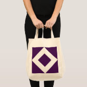 Diep Paarse diamant, witte rand Tote Bag (Voorkant (product))