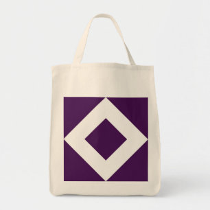 Diep Paarse diamant, witte rand Tote Bag