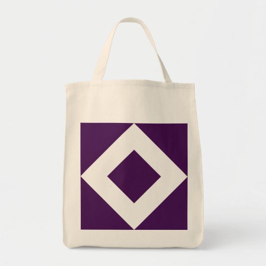 Diep Paarse diamant, witte rand Tote Bag (Voorkant)