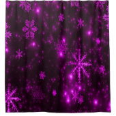 Diep Paarse en lichte sneeuwvlokken douchegordijn (Voorkant)