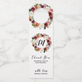 Diep-paarse en witte bloemen, geschreeuw - Dank u Flessenhanger (Achterkant)