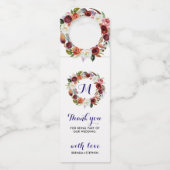 Diep-paarse en witte bloemen, geschreeuw - Dank u Flessenhanger (Voorkant)