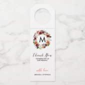 Diep-paarse en witte bloemen, geschreeuw - Dank u Flessenhanger (Achterkant)