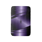Diep-paarse faux metallic textuur geometrisch ontw badmat (Voorkant Verticaal)