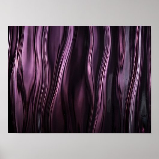 Diep Paarse Gegolfde Glas Textuur Wand Kunst Poster (Voorkant)