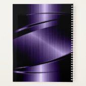 Diep-paarse geometrische ontwerp metallic textuur planner (Achterkant)
