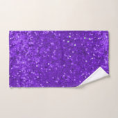 Diep Paarse Glam Nep Glitter Patroon Bad Handdoek (Handdoek)