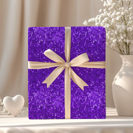 Diep Paarse Glam Nep Glitter Patroon Cadeaupapier