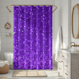 Diep Paarse Glam Nep Glitter Patroon Douchegordijn