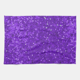 Diep Paarse Glam Nep Glitter Patroon Theedoek