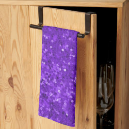 Diep Paarse Glam Nep Glitter Patroon Theedoek