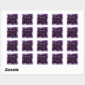 Diep Paarse Glitter Agate Klein Bedrijf Vierkante Sticker (Vel)