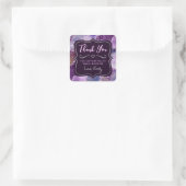 Diep Paarse Glitter Agate Klein Bedrijf Vierkante Sticker (Tas)