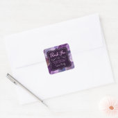 Diep Paarse Glitter Agate Klein Bedrijf Vierkante Sticker (Envelop)