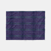 Diep paarse marine gestreepte fleece deken (Voorkant (Horizontaal))