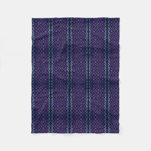 Diep paarse marine gestreepte fleece deken (Voorkant)