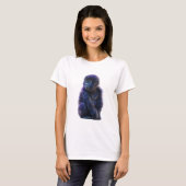 Diep Paarse Primaat Portret T-shirt (Voorkant volledig)