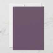 Diep Paarse Teal Bloemige Bruiloft Kaart (Achterkant)