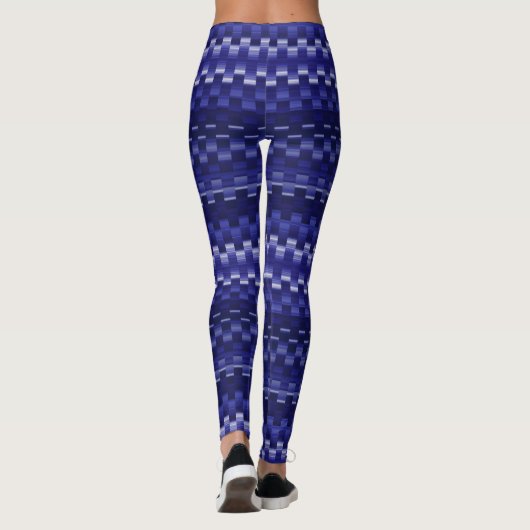 Diep Paarse Trippy Strepen Koel Psychedelisch Leggings (Achterkant)
