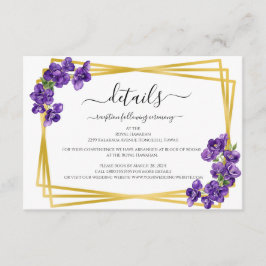 Diep Paarse Viooltjes Enclusiekaart Informatiekaartje