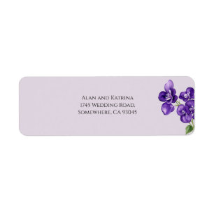Diep Paarse Viooltjes Retouradres Etiket