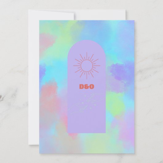 Diep Paarse Zachte Bruiloft Save The Date (Achterkant)