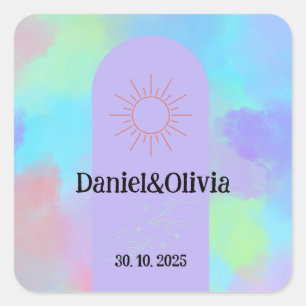 Diep Paarse Zachte Onkruidverwijderaar Vierkante Sticker