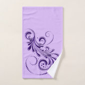 Diep-paarse zwenkwitte en lavendere achtergrond bad handdoek (Handdoek)