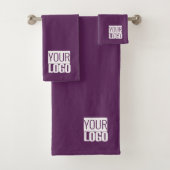 Diep Pr plum- logo toevoegen Bad Handdoek (Insitu)