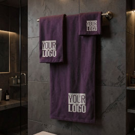 Diep Pr plum- logo toevoegen Bad Handdoek