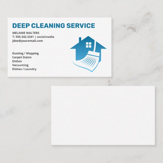 Diep Reinigen | Huis Schoonmaken Visitekaartje (Voorkant / Achterkant)