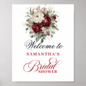 Diep Rode Blush Bourgondië Bruiloft Poster (Voorkant)