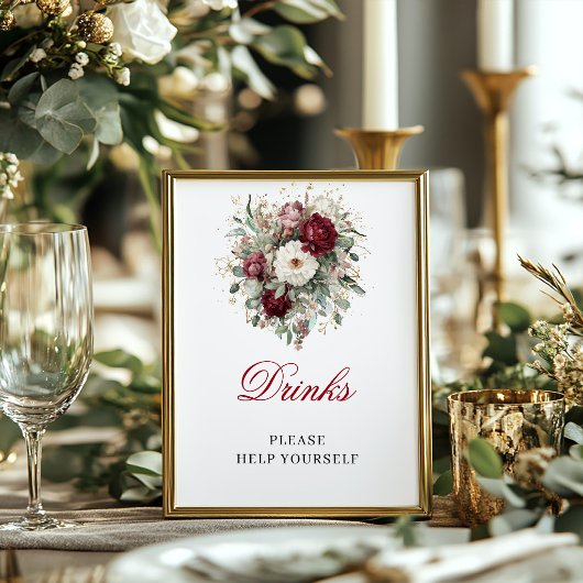 Diep Rode Blush Bourgondië Drinken Tafel Decor Poster