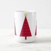 Diep rode damast moderne kerstboom koffiemok (Center)