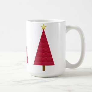 Diep rode damast moderne kerstboom koffiemok