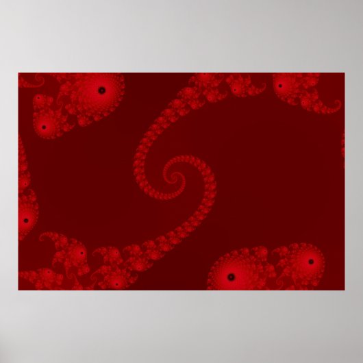 Diep Rode Dubbele Spiraal Poster (Voorkant)