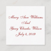 Diep Rode en Witte Response RSVP Kaarten (Achterkant)