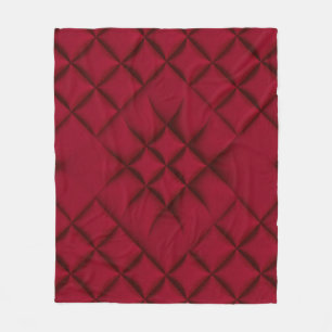Diep Rode Gequilte Leer Patroon Fleece Deken