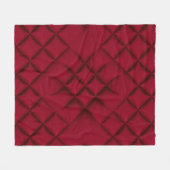 Diep Rode Gequilte Leer Patroon Fleece Deken (Voorkant (Horizontaal))