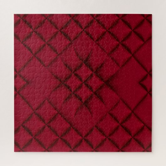 Diep Rode Gequilte Leer Patroon Legpuzzel (Verticaal)