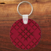 Diep Rode Gequilte Leer Patroon Sleutelhanger (Achterkant)