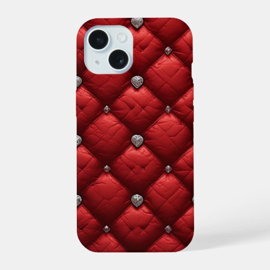 Diep Rode Gestikte Rijke Dimensionale Details iPhone 15 Case (Achterkant)