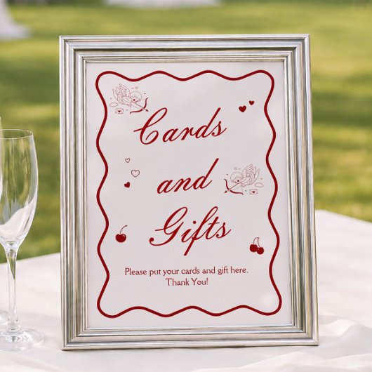 Diep Rode Kers Bruiloft Cards en Cadeaus Poster