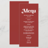 Diep Rode Kerst Huwelijk Menu (Voorkant / Achterkant)