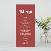Diep Rode Kerst Huwelijk Menu (Staand voorkant)