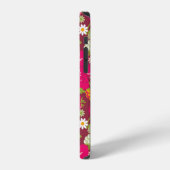 Diep rode naadloze stofsample van bessen iPhone hoesje (Linkerkant)