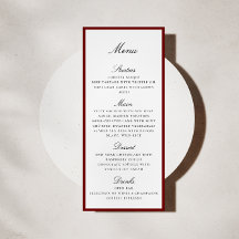 Diep Rode Rand Trouw Menu Kaart