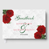 Diep Rode Roos Bloemige Trouw - Gastboek Gastenboek (Voorkant)