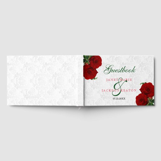 Diep Rode Roos Bloemige Trouw - Gastboek Gastenboek (Volledig)