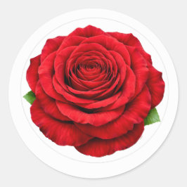 Diep Rode Roos Ronde Enveloppe Sluitzegel Sticker